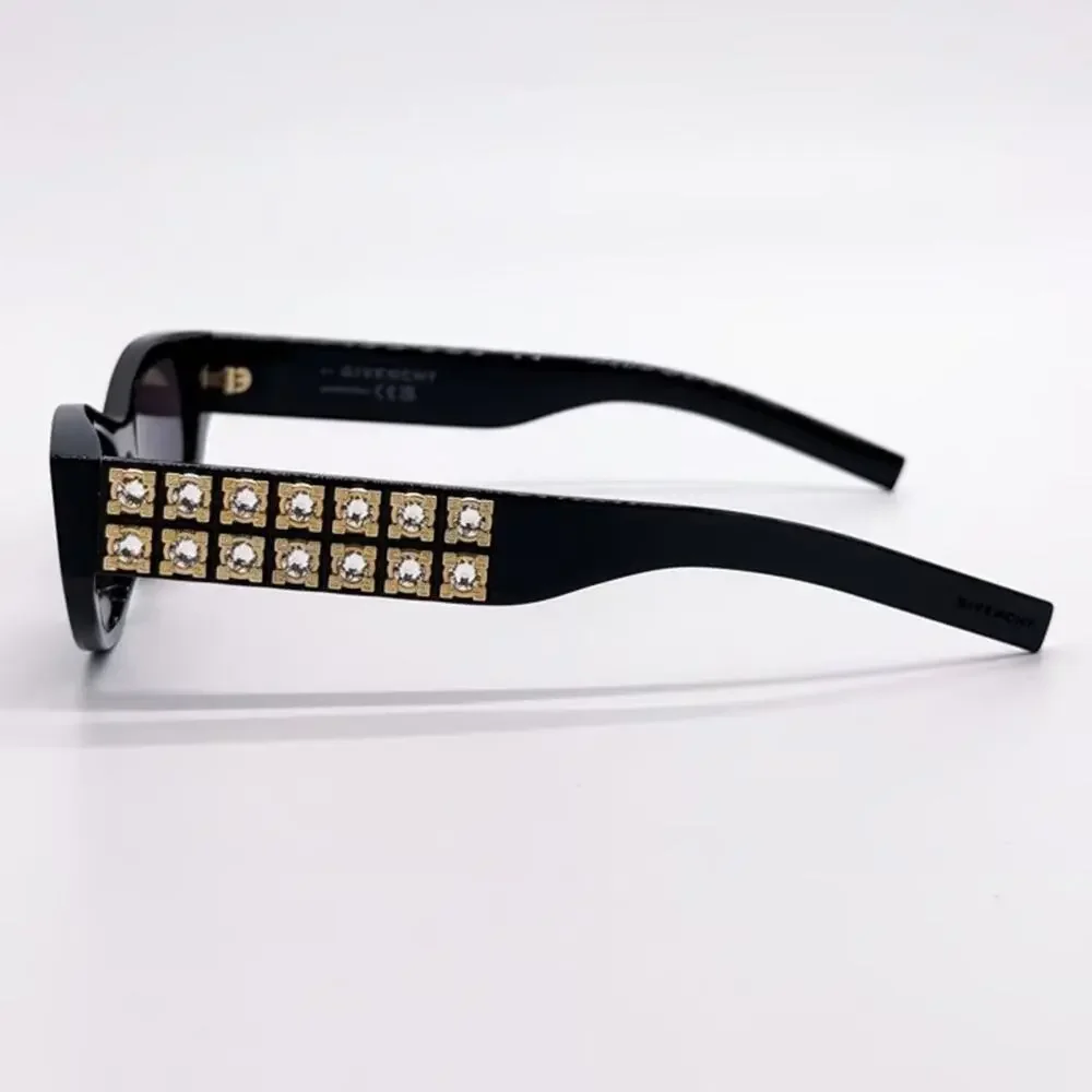 New! Givenchy Elegant Black Sunglasses with Crystals, GV40078I 01A, Authentic